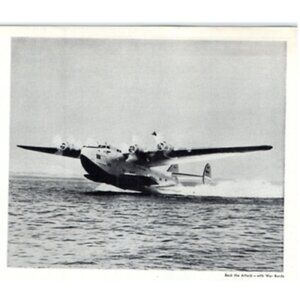 1943 Print Ad Boeing Clippers Flying Airplane Boats Bonds For War & Peach WWII!